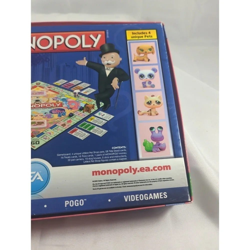 Monopoly Littlest Pet Shop Edition 2008 w/ 4 Pets
